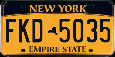 NY license plate FKD5035