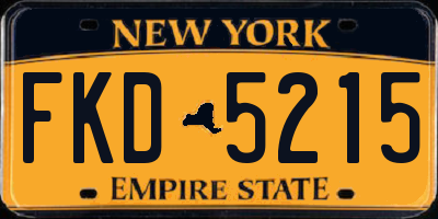 NY license plate FKD5215