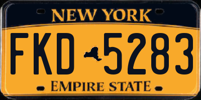 NY license plate FKD5283