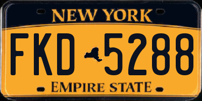 NY license plate FKD5288