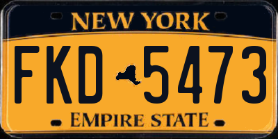 NY license plate FKD5473