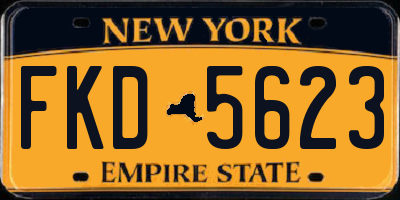 NY license plate FKD5623