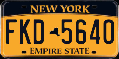 NY license plate FKD5640