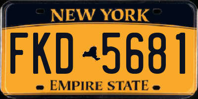 NY license plate FKD5681