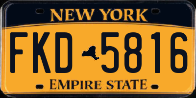 NY license plate FKD5816