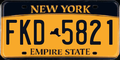 NY license plate FKD5821
