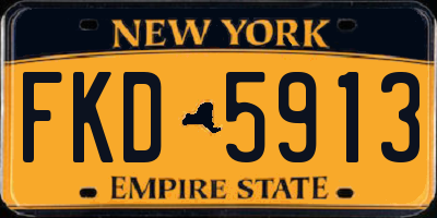 NY license plate FKD5913
