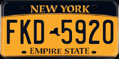 NY license plate FKD5920