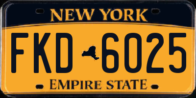NY license plate FKD6025