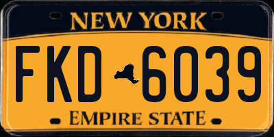 NY license plate FKD6039