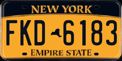 NY license plate FKD6183