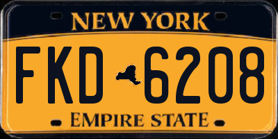 NY license plate FKD6208