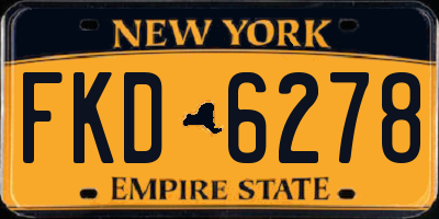 NY license plate FKD6278