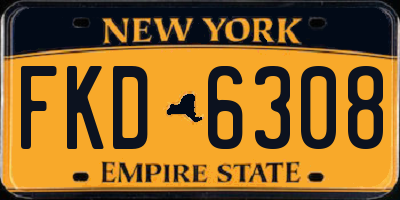 NY license plate FKD6308
