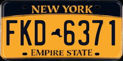 NY license plate FKD6371