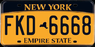 NY license plate FKD6668