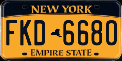 NY license plate FKD6680