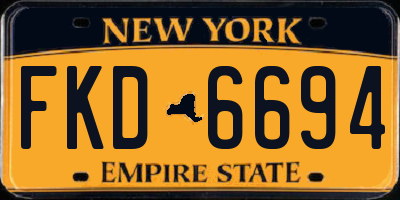 NY license plate FKD6694