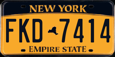 NY license plate FKD7414