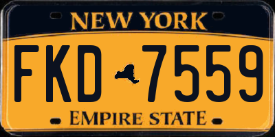 NY license plate FKD7559
