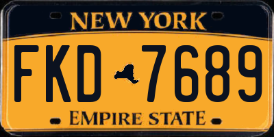NY license plate FKD7689