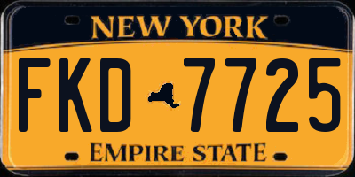 NY license plate FKD7725