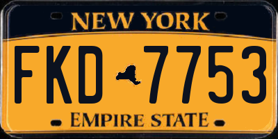 NY license plate FKD7753