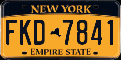 NY license plate FKD7841