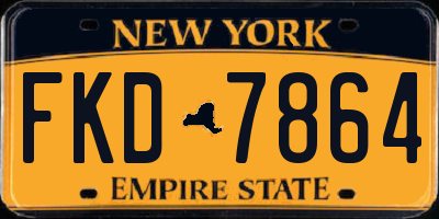 NY license plate FKD7864