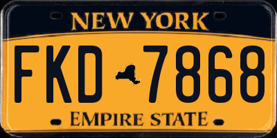 NY license plate FKD7868