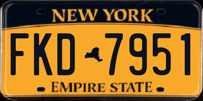 NY license plate FKD7951