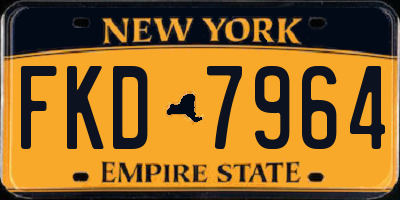 NY license plate FKD7964