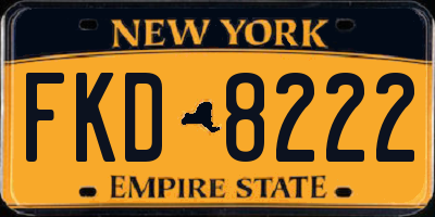 NY license plate FKD8222