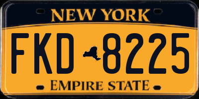 NY license plate FKD8225
