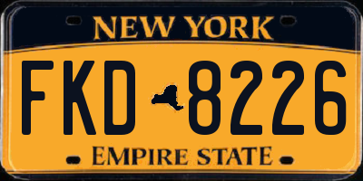 NY license plate FKD8226