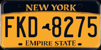NY license plate FKD8275