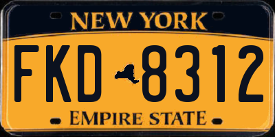 NY license plate FKD8312