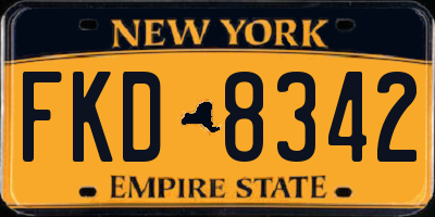 NY license plate FKD8342