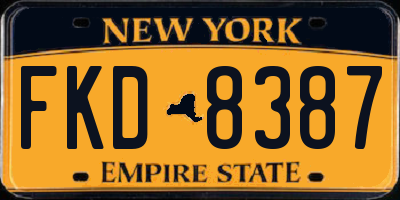 NY license plate FKD8387