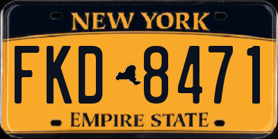 NY license plate FKD8471