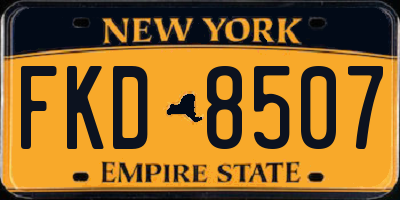 NY license plate FKD8507