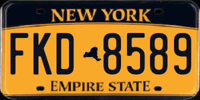 NY license plate FKD8589