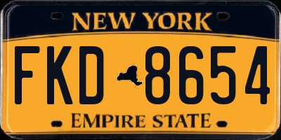 NY license plate FKD8654