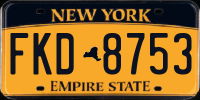 NY license plate FKD8753