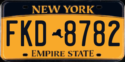 NY license plate FKD8782