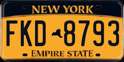 NY license plate FKD8793