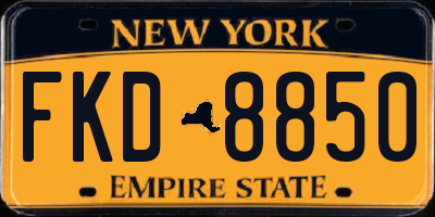 NY license plate FKD8850