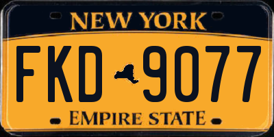 NY license plate FKD9077
