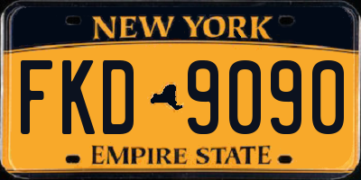 NY license plate FKD9090