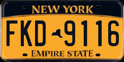 NY license plate FKD9116